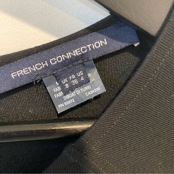 French Connection Little Black Dress with Peekaboo Lace Detail Size 4 - Picture 3 of 16